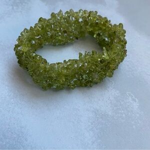 Peridot Green Gemstone Beaded Stretch Bracelet